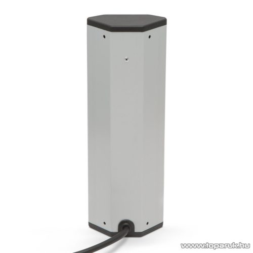 Delight 20485 Aluminum házas sarok elosztó, 5 x 250V, 16A + 2 x beépített USB porttal