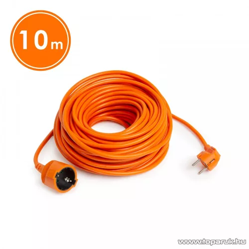 Hálózati lengő hosszabbító, fűnyíró kábel, narancssárga, 10 m (20504OR)