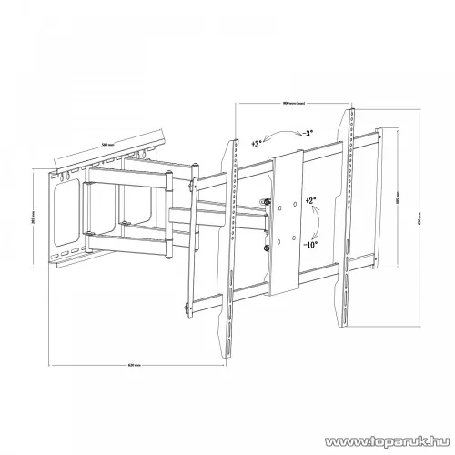 Delight 39690 Karos fali tartó LCD, LED és plazma TV-hez (max 254 cm / 100 col átmérőig), fekete