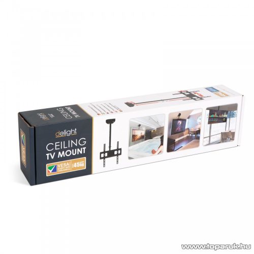 Delight 39698 Mennyezeti, 360 fokban forgatható tartókonzol LCD, LED és plazma TV-hez (max 140 cm / 55 col átmérőig), fekete