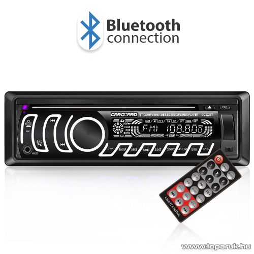 Carguard CD202BT CD és MP3 autós rádió fejegység, Bluetooth, FM tuner, USB, SD, AUX funkciókal + távirányítóval (39704)
