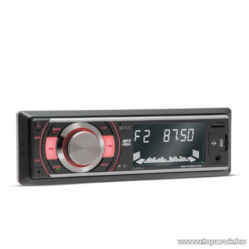 MNC GORILLA autós rádió fejegység USB - MicroSD - AUX - Bluetooth kapcsolattal és távirányítóval (39717)