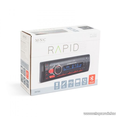 MNC 39750 RAPID Autórádió fejegység, 1 DIN, 4 x 50 W (USB / SD kártya / AUX / Bluetooth 4.0)