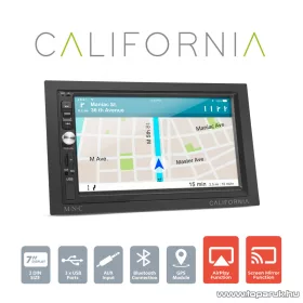   MNC 39753 CALIFORNIA Multimédiás Android érintőképernyős autórádió fejegység, 2 DIN, Wifi, GPS, BT, 4 x 50 W
