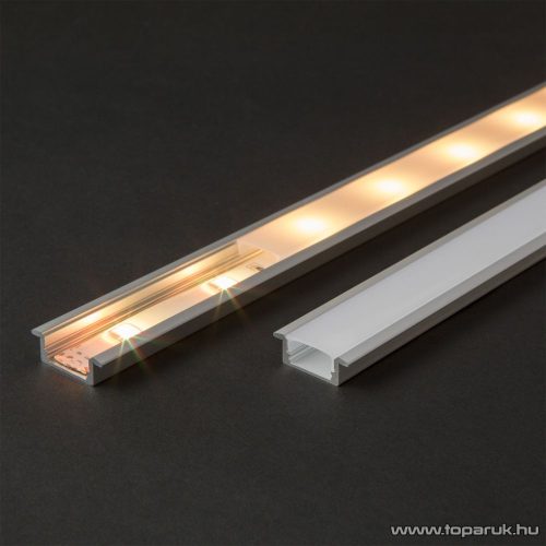Phenom 41011A1 Aluminium profil sín LED szalaghoz, 1000 x 23(17) x 8 mm (süllyeszthető, U profil)