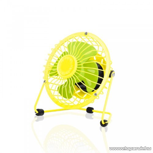 delight USB Mini asztali ventilátor, sárga, citrom (51110B)