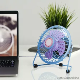   delight USB Mini asztali ventilátor, kék, Japán kivi (51110D)