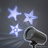   Kültéri LED projektor, mozgó színes party fényeffekt kivetítő, csillag mintával (54918)