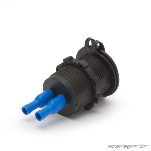 Szivargyújtó helyére beépíthető USB aljzat, piros LED világítással, csavaros kivitel, 2 x USB - 5V - 2,1A (54926RD)