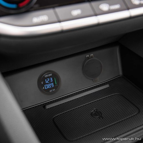 Szivargyújtó helyére beépíthető USB aljzat, kék LED világítással, csavaros kivitel, 1 x USB 5 V / max. 2,1 A (54927BL)