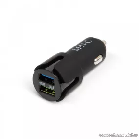   M.N.C Autós szivargyújtó adapter, 2 x USB aljzattal, fekete (54931BK)