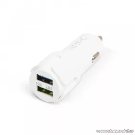  M.N.C Autós szivargyújtó adapter, 2 x USB aljzattal, fehér (54931WH)