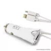 Carguard 55051 Univerzális szivargyújtós telefontöltő, micro USB + iPhone 5 és Iphone 6 csatlakozással + USB 1A, fehér