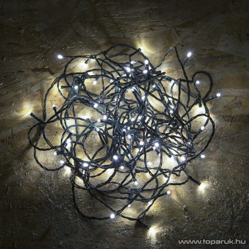Kültéri napelemes kerti 50 LED-es égősor, fényfüzér, hideg fehér színű világítással, 7 m (55210B)