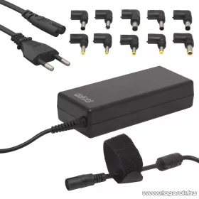   Delight univerzális laptop / notebook töltő adapter tápkábellel, 12V - 24V / 5A - 6A, 90W (55360)