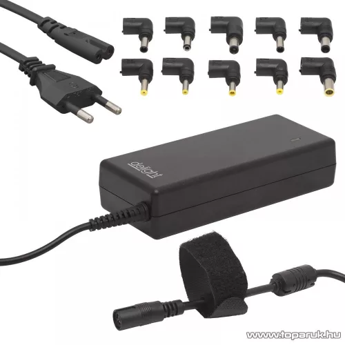 Delight univerzális laptop / notebook töltő adapter tápkábellel, 12V - 24V / 5A - 6A, 90W (55360)