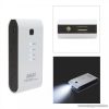Delight Power bank hordozható, újratölthető, univerzális energiaforrás, univerzális külső akkumulátor, LED világítással, 3200 mAh, fehér (55382)