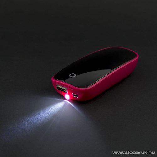 Delight Power bank hordozható, újratölthető, univerzális energiaforrás, univerzális külső akkumulátor, 5200 mAh, piros (55383RD) - megszűnt termék: 2019. október