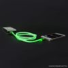 Apple iPhone SE, 5, 5S, 5C, 6, 6 plus / iPod / iPad USB világító adatkábel és töltőkábel, 1 méter, zöld színű világítással