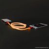 Apple iPhone SE, 5, 5S, 5C, 6, 6 plus / iPod / iPad USB világító adatkábel és töltőkábel, 1 méter, narancssárga világítással