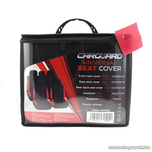 Carguard 55670RD Autós üléshuzat szett, 9 db-os, piros / fekete (HSA002)