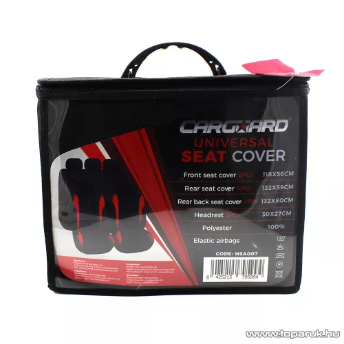 Carguard 55671RD Autós üléshuzat szett, 9 db-os, piros / fekete (HSA007)