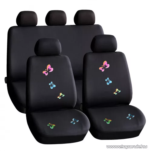 Carguard 55672BF Autós üléshuzat szett, 9 db-os, pillangós / fekete (HSA009)