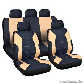   Carguard 55672DR Autós üléshuzat szett, 9 db-os, drapp / fekete (HSA008)