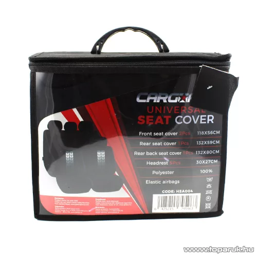 Carguard 55672GY Autós üléshuzat szett, 9 db-os, szürke / fekete (HSA004)