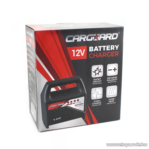 Carguard 55777A LED kijelzős akkumulátor töltő (akkutöltő) autó akkumulátorokhoz, max 4 A (12V)