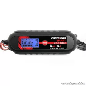   Carguard 55777B LCD kijelzős automata akkumulátor töltő (akkutöltő) autó és motor akkumulátorokhoz, 1 A (6V), 4 A (12V)