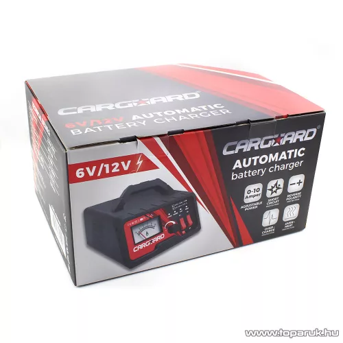 Carguard 55777C LCD kijelzős automata akkumulátor töltő (akkutöltő) autó és motor akkumulátorokhoz, 1 A (6V), 4 A (12V)