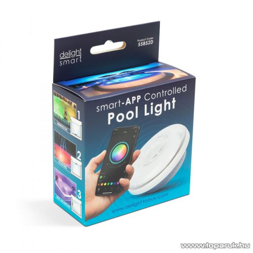 Phenom 55852D SMART 2022 RGB LED-es medence világítás (Jacuzzi és Wellness hangulatfény, lámpa), 1 db + távirányító