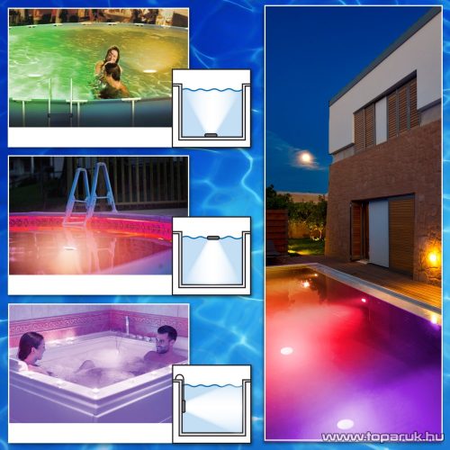 Phenom RGB LED-es medence világítás (Jacuzzi és Wellness hangulatfény, lámpa), 2 db + távirányító