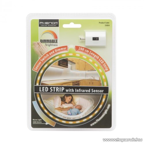 Phenom 55854 Beltéri LED szalag szenzoros kapcsolóval, 200 cm (meleg fehér fényű)