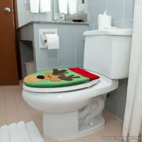   Karácsonyi WC ülőke dekor rénszarvas mintával, 41 x 37 cm