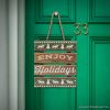 Enjoy the Holidays Karácsonyi felakasztható fa tábla dekoráció, 22,2 x 19,6 cm