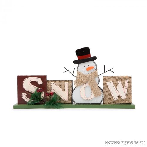 Karácsonyi polcdísz hóemberrel, 32 x 15,2 cm (55995B)