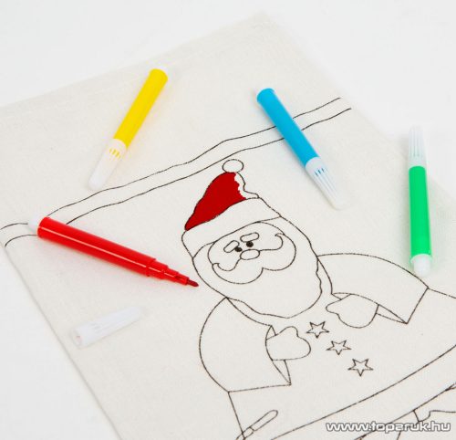 Színezhető mikulás zokni, Fényfüzér mintával, 33 x 24 cm