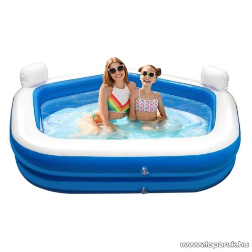 Creative Kids felfújható kerti családi medence ülésekkel és pohártartóval, 213 x 206 x 60 cm (47612)