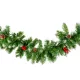 NORTH POLE Snowy Green Garland Zöld műfenyő girland műhő, toboz és fagyöngy dekorációval, 200 cm (KGR 520)
