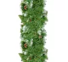NORTH POLE Snowy Green Garland Zöld műfenyő girland műhő, toboz és fagyöngy dekorációval, 200 cm (KGR 520)