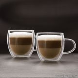   Vog & Arths 57176B Duplafalú cappucino üveg csésze, kávés pohár, 250 ml, 2 db / doboz