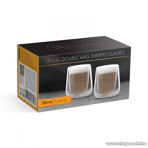 Vog & Arths 57176D Duplafalú cappucino üvegpohár, kávés pohár, 300 ml, 2 db / doboz