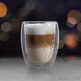   Vog & Arths 57176F Duplafalú üveg pohár, glitteres, party design, 350 ml