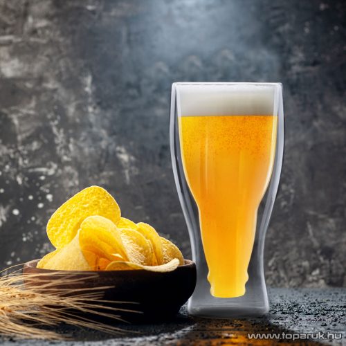 Vog & Arths 57176G Duplafalú party üvegpohár, sörös, üdítős design, 350 ml