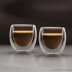   Vog & Arths 57176H Duplafalú üveg pohár, fül nélkül design, 80 ml (2 db / csomag)