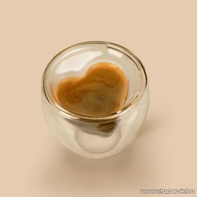   Vog & Arths 57176K Duplafalú üvegpohár szív formával, 180 ml