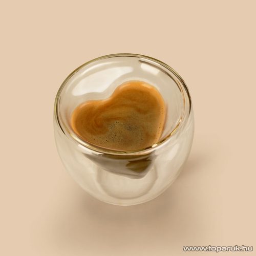 Vog & Arths 57176K Duplafalú üvegpohár szív formával, 180 ml