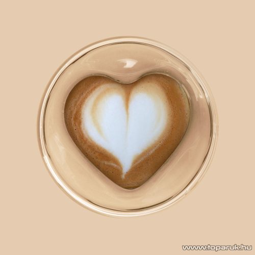 Vog & Arths 57176K Duplafalú üvegpohár szív formával, 180 ml